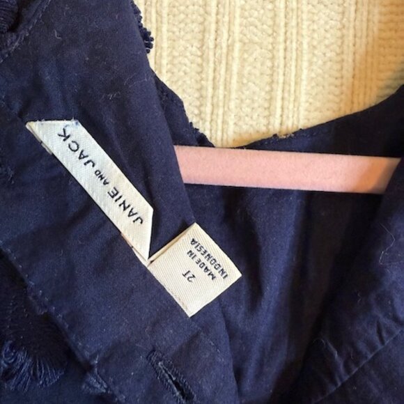 Janie & Jack Navy Jacquard Floral Dress | 2T - Picture 5 of 5